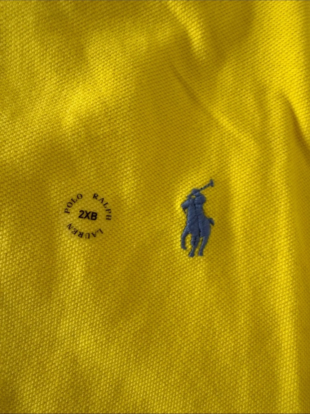 NWT Cotton Mesh Polo by Ralph Lauren Men’s Yellow Polo Shirt with Pony, 2XB - Picture 3 of 7